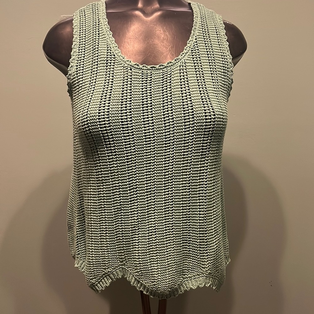 Blush and Bloom Tank in Sage Green
